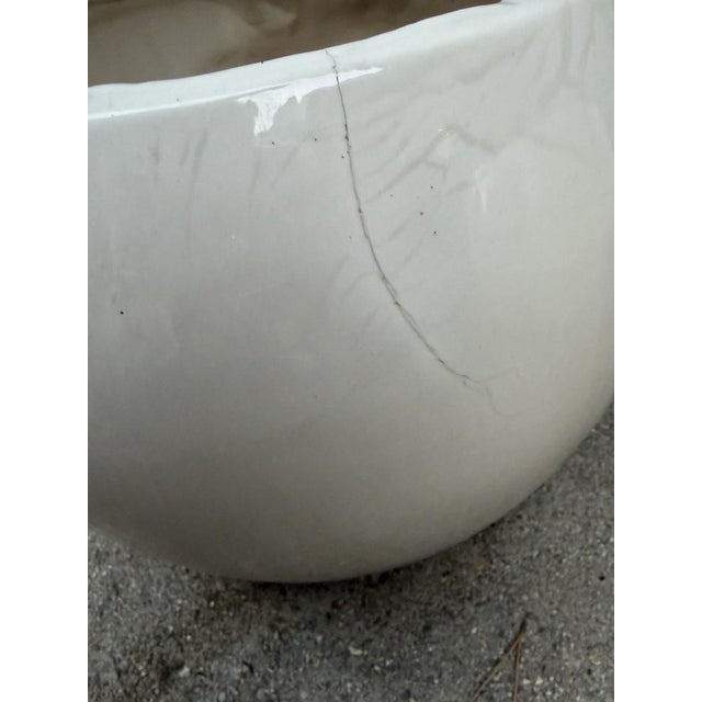 Pair Vintage Ceramic Roaring Tiger Bear Head Planters MCM Hollywood Regency For Sale - Image 15 of 15