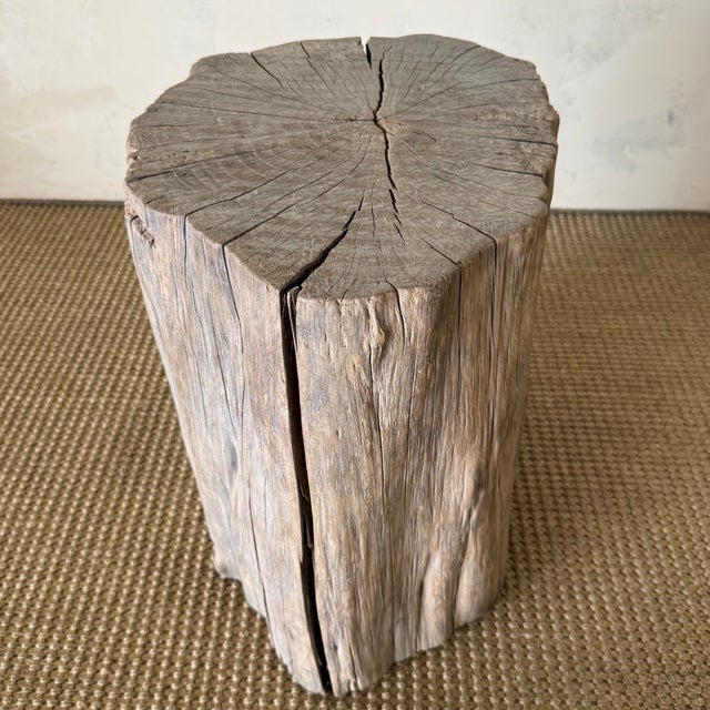 Antique Elm Wood Stump Table For Sale - Image 4 of 7