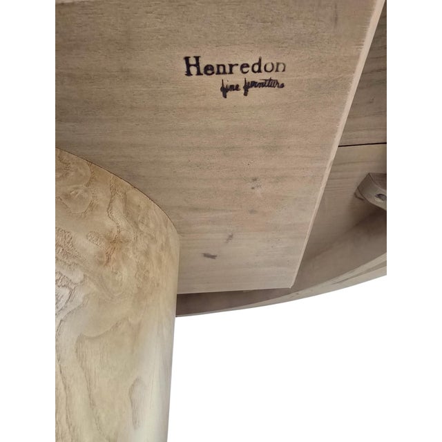 Mid 20th Century MCM Burl Pedestal Table With Macassar Ebony Base by Henredon For Sale In Chicago - Image 6 of 8
