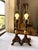 Vintage Pair of Ornate Table Lamps With Polished Natural Stone Spheres, Dark Bronze & Brass Finish, Traditional European Style For Sale - Image 4 of 10