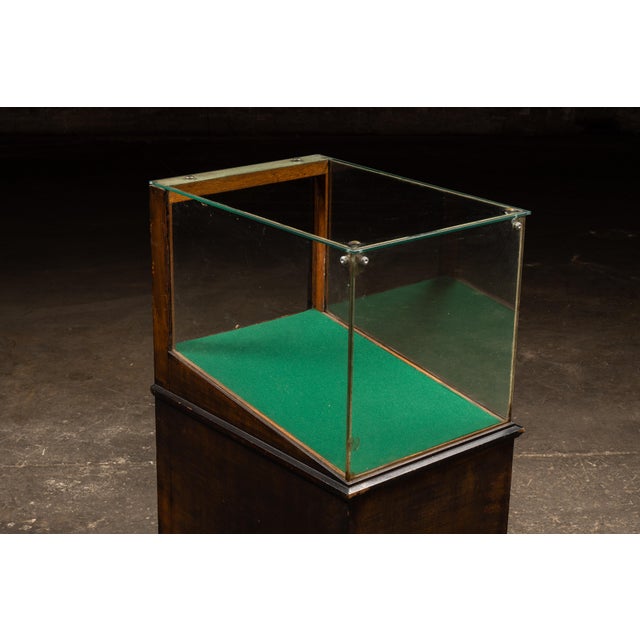 Brown Early 20th Century Writing Implement Glass Shop Display Cabinet For Sale - Image 8 of 12