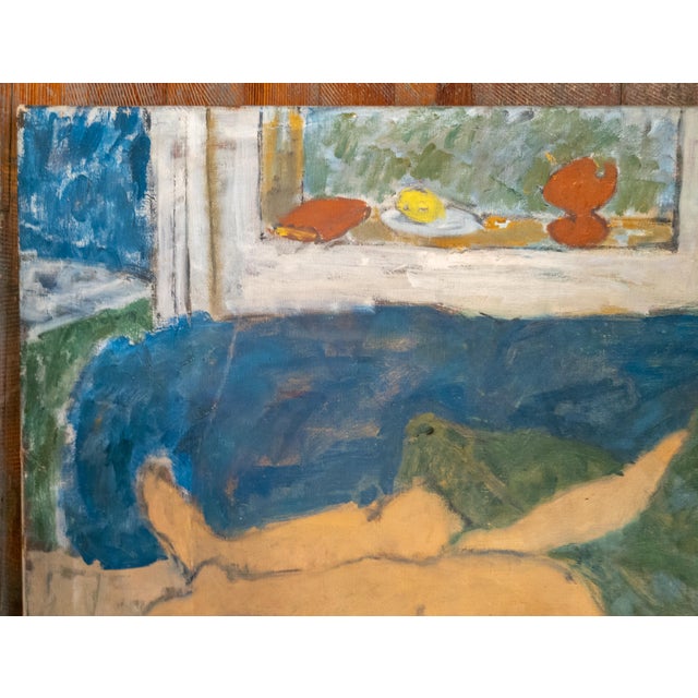 Mid-Century Modern French or American School Figure Reclining in Style of Milton Avery For Sale - Image 4 of 11