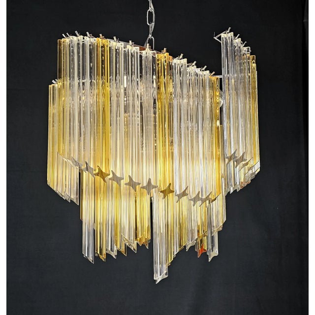 Vintage Chandelier with Quadrihedral Prism Glass from Murano, 2004 For Sale - Image 6 of 12