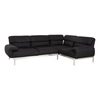 Plura Corner Sofa in Black Fabric and Chrome from Rolf Benz For Sale