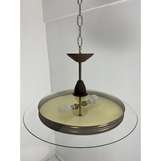 Fontana Arte Vintage Murano Glass Pendant in the style of Fontana Arte, 1950s For Sale - Image 4 of 12