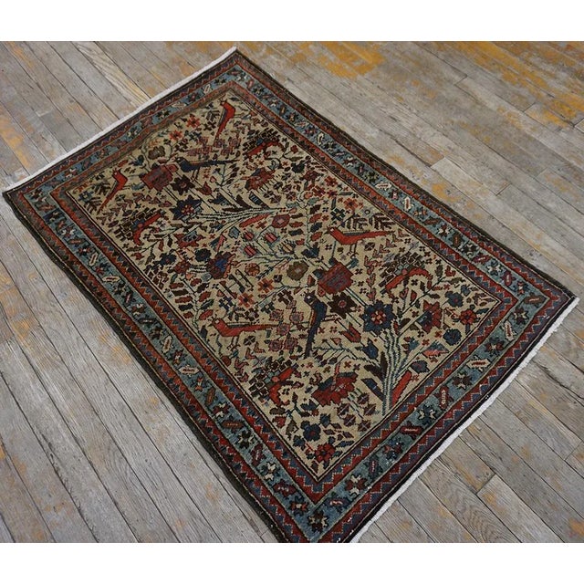Early 20th Century Persian Malayer Rug ( 2'8" x 3'10" - 82 x 117 ) Mashad The largest city in Khorassan Province,...
