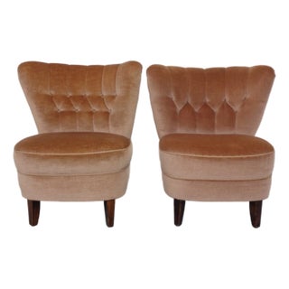 Mohair Club Chairs from Adolf Wrenger, Germany, 1950s, Set of 2 For Sale