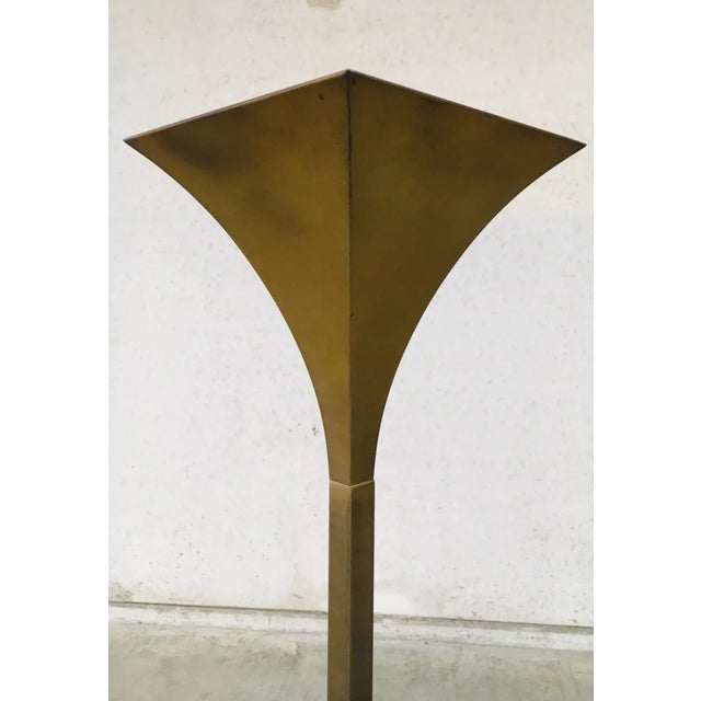 Postmodern Fluted Brass Torchiere Floor Lamp from Relco, Italy, 1980s For Sale - Image 6 of 18