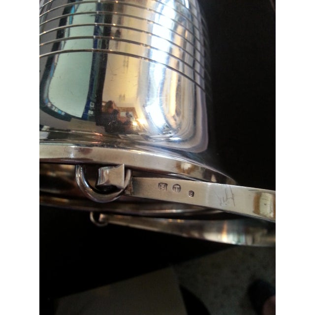 1930s Personal Ice Bucket 1930s Streamline Moderne Silver Plated Hallmarks For Sale - Image 5 of 11