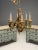 Baroque Rococo, Baroque, Italian Six Light Chandelier, Parcel Paint, Gilt, Italy, 1970s For Sale - Image 3 of 11