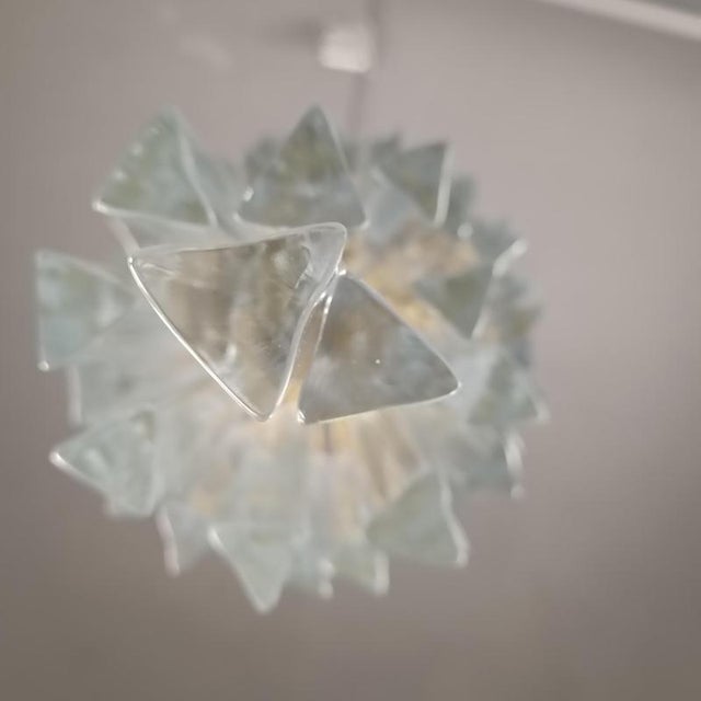Crystal Glas Trilobo Spiral Chandelier from Venini, 1960s For Sale - Image 3 of 16