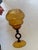 Empoli Empoli Italian Vintage Art Amber Art Bowl With Pedestal For Sale - Image 4 of 5