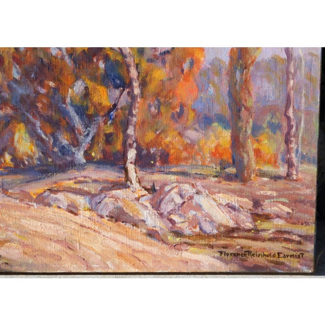 American Florence Earnist Early Ca Artist B. 1890 Oil/Canvas 25 X 30, Vintage Gl Frame For Sale - Image 3 of 8