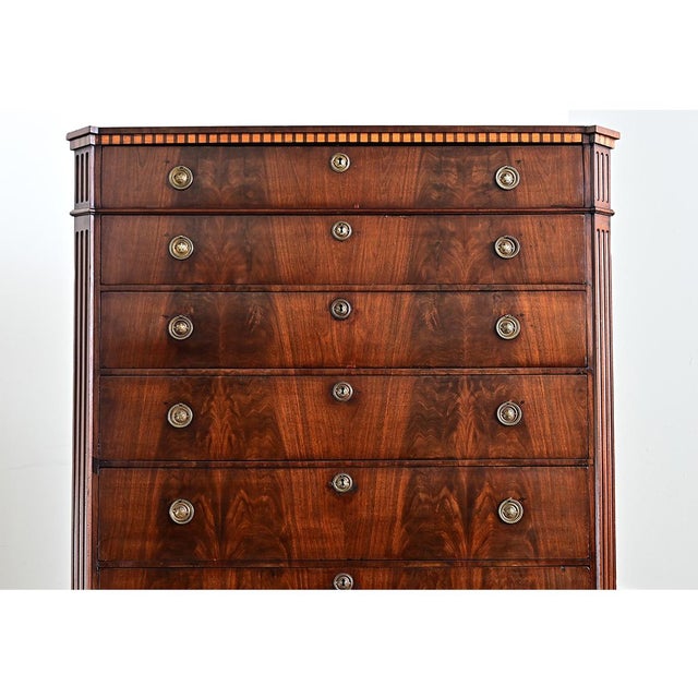 Brown Dutch 19th Century Seven-Drawer Mahogany Chest For Sale - Image 8 of 15