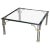 Chrome and Brass Square Fretwork Coffee Table For Sale