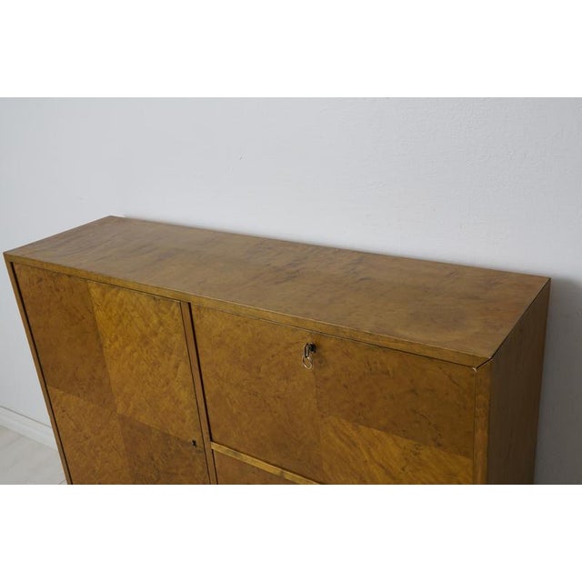 Brown Swedish Grace Stained Birch Cabinet in the style of Axel Larsson, 1930s For Sale - Image 8 of 15