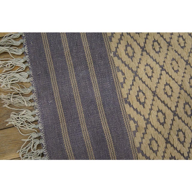 1920s Beige Diamond Antique Indian Cotton Dhurrie Rug 5'9" X 8'10" Flat Weave Cotton Carpet For Sale In New York - Image 6 of 6