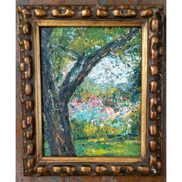 We are selling this attractive American or French Impressionist painting. This painting has attractive scene of a colorful...