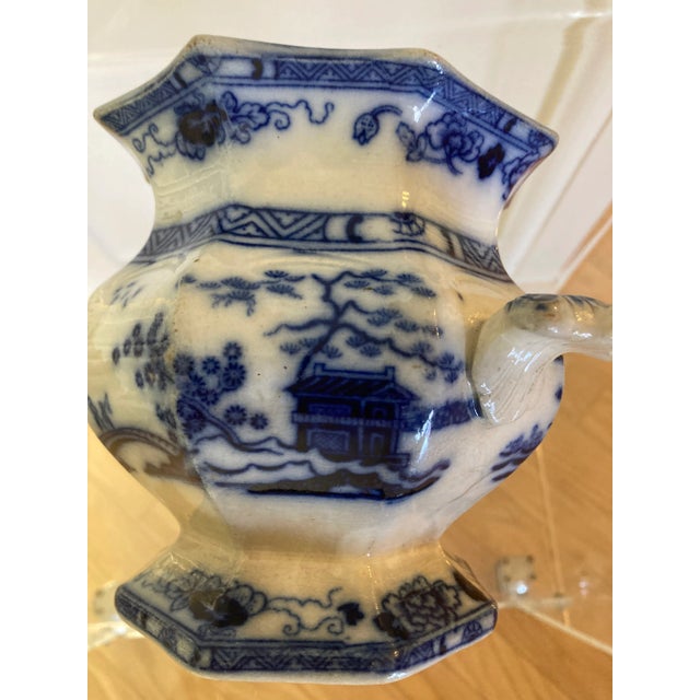 Flow Blue Sugar Jar Mid 19th Century For Sale - Image 9 of 14