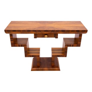 Vintage Art Deco Console Table with Geometric Design, 1950s For Sale