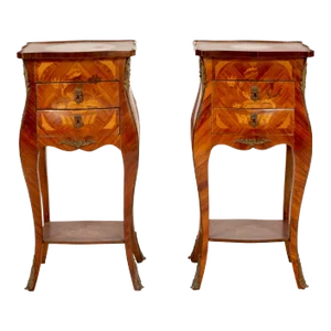 A Pair of Dutch Marquetry Side Tables With Gilt Metal Mounts