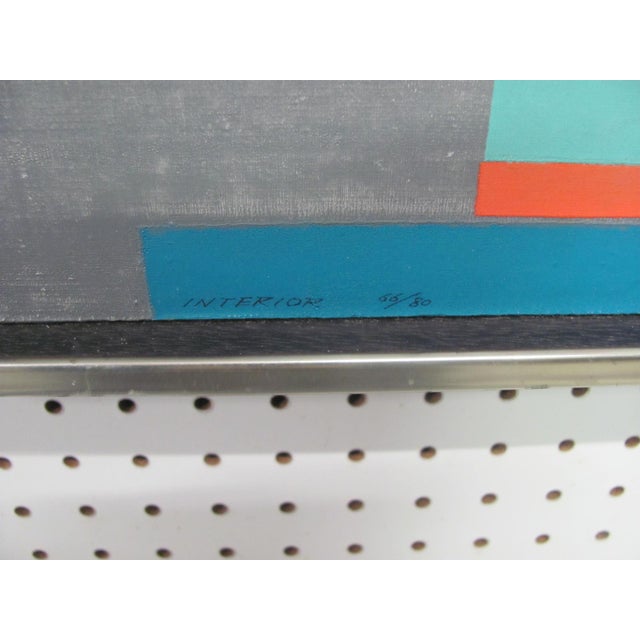 Abstract Mid 20th Century Norio Azuma Collage Abstract Geometric "Interior" Signed Numbered For Sale - Image 3 of 14