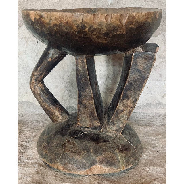 Vintage African Ceremonial Tribal Art Dogon Wood Stool With a Rich Brown Patina For Sale - Image 11 of 12