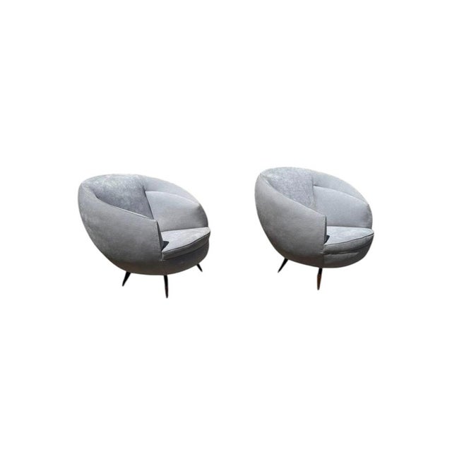 Mid-Century Modern Armchairs attributed to Guglielmo Veronesi, 1950s, Set of 2 For Sale - Image 3 of 5