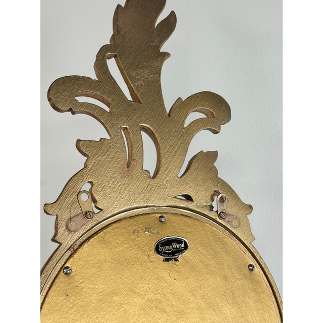 Vintage Ornate Syroco Sconce W/Concave Mirror For Sale In Kansas City - Image 6 of 6