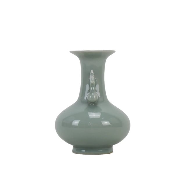 1960s Pair of 1960s Chinese Longquan Kiln Powder Green Glaze Amphorae For Sale - Image 5 of 6
