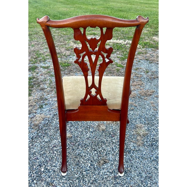 Carved Mahogany Chippendale Style Ball and Claw Foot Dining Chairs - Set of 4 For Sale - Image 9 of 12