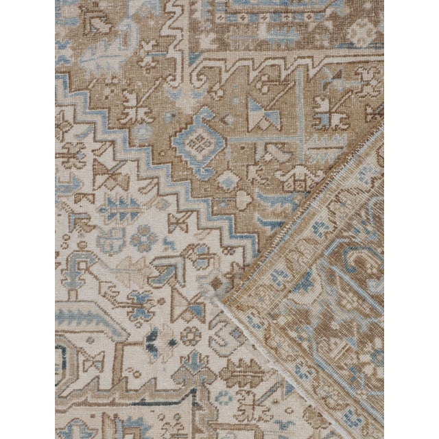 Vintage Circa 1940 Lightly Distressed Heriz Rug 9ft 10in X 12ft 6in For Sale - Image 9 of 10