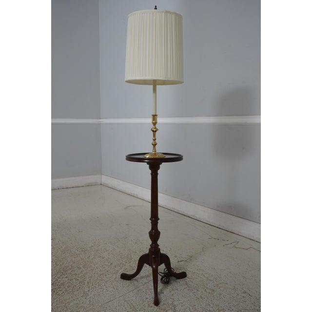 1970s Knob Creek Mahogany Floor Lamp Table For Sale - Image 5 of 12