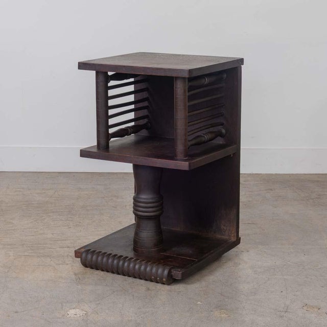 French Pair of 1940s French Oak End Tables by Charles Dudouyt, Attributed For Sale - Image 3 of 15