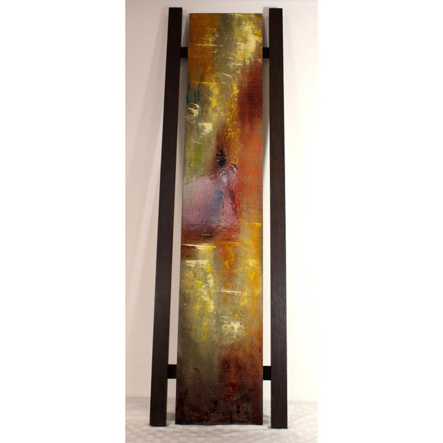 2000 - 2009 2000s Long Abstract Wall Art in Wood Frame For Sale - Image 5 of 6