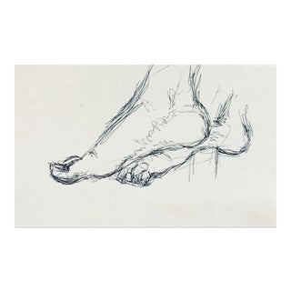 Mid 20th Century Pen & Ink Foot Study Drawing For Sale