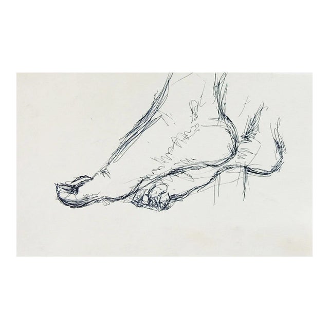 Mid 20th Century Pen & Ink Foot Study Drawing For Sale