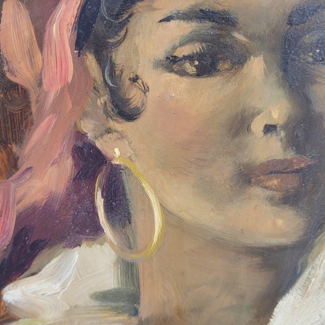 French Artist, Portrait of Woman, 1940s, Oil on Board For Sale - Image 9 of 18