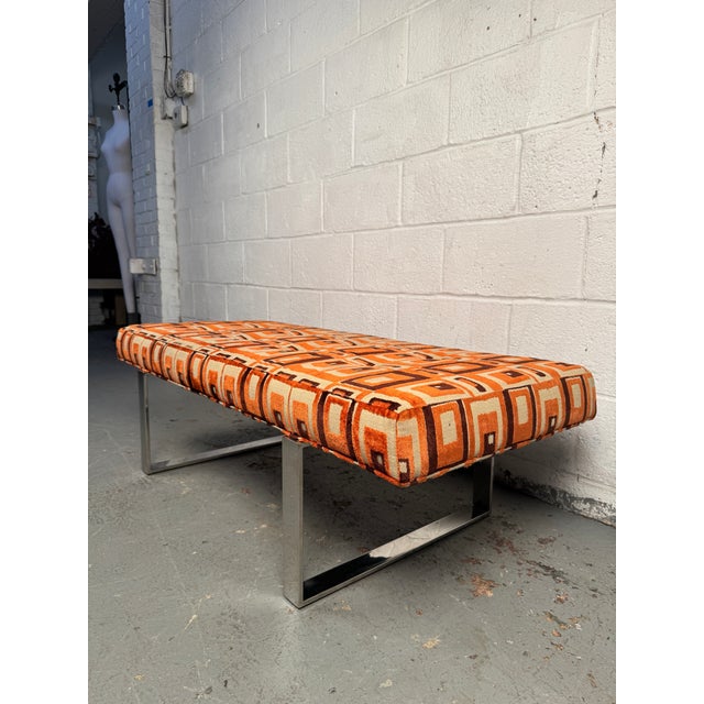 Mid 20th Century Mid-Century Modern Upholstered Bench For Sale - Image 4 of 14
