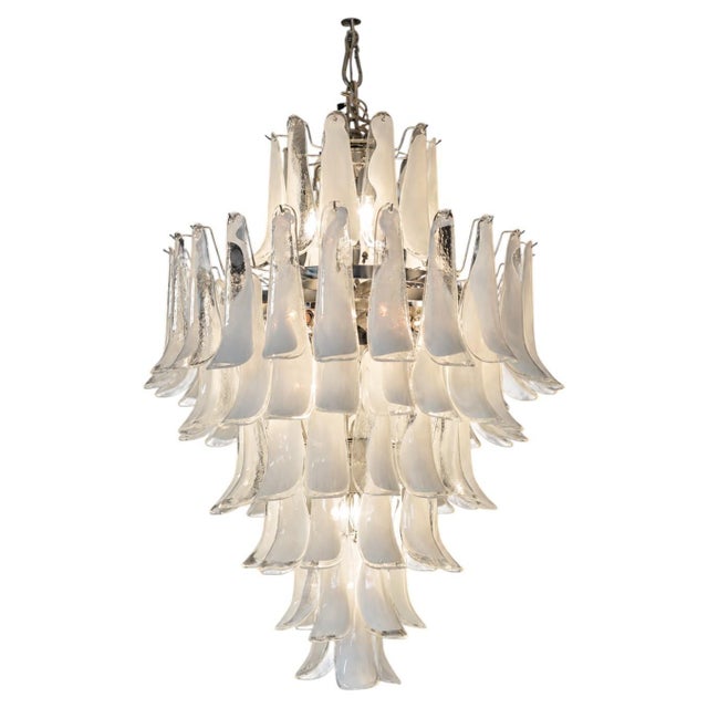 Murano Glass and Brass Waterfall Chandelier from Justfurnituress SRL For Sale - Image 11 of 13