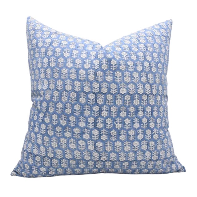 Fabdivine Handmade Pillow Cover 14x20 Inch Block Printed Decorative Cushion- Tulsi Buti For Sale