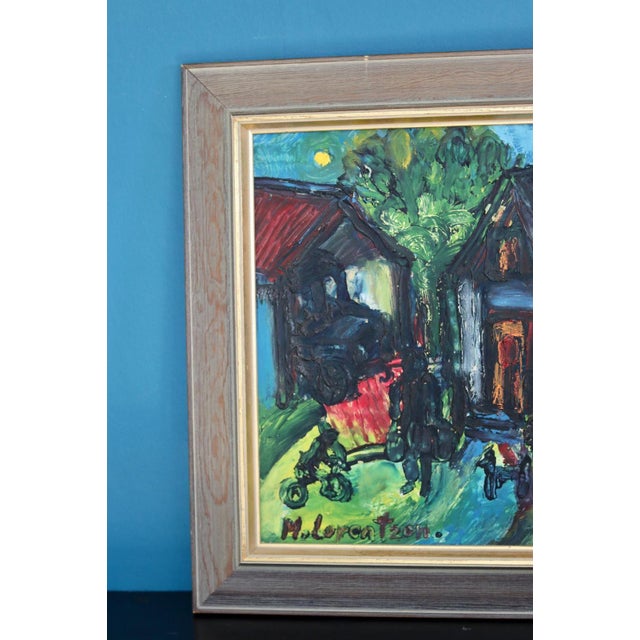 Monica Lorentzen, Home, 1960s, Oil on Panel, Framed For Sale - Image 9 of 11