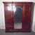 Antique English Mahogany Wardrobe with Central Mirror, 1910 For Sale - Image 9 of 9