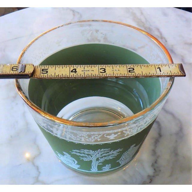 Green 1960s Jeannette Hellenic Green Ice Bucket For Sale - Image 8 of 13