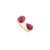 Contemporary Contemporary Open Face 4.6 Ct Ruby Toi Et Moi Ring in 14k Yellow Gold Size 6 For Sale - Image 3 of 13