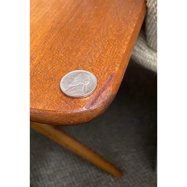 1960s Hans J. Wegner Mid Century Modern Accent Table with Teak X Base For Sale - Image 11 of 12
