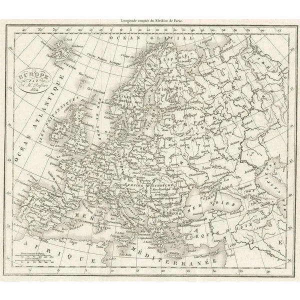Small Antique Map of Europe, 1834 For Sale - Image 6 of 7