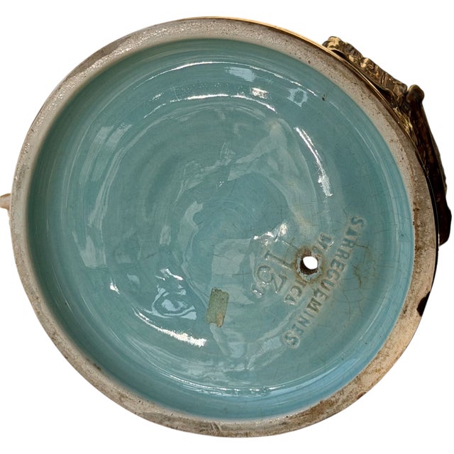 French Country Antique Sarreguemines Majolica Smoking Stand - Pig Farmer For Sale - Image 3 of 6