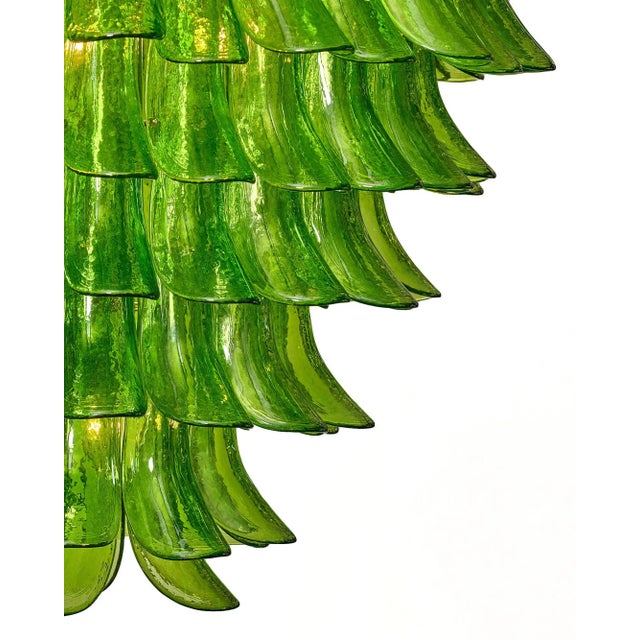 Mid-Century Modern Green Murano Glass “Selle” Chandelier For Sale - Image 3 of 10