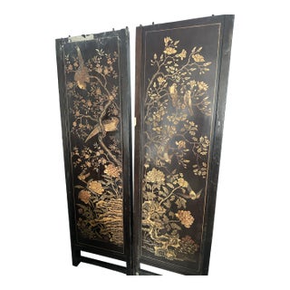 Antique Chinese Export Lacquer Panels For Sale